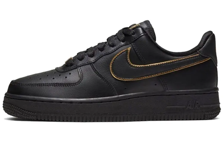 Nike Air Force 1 Low Black Gold Swoosh Women's