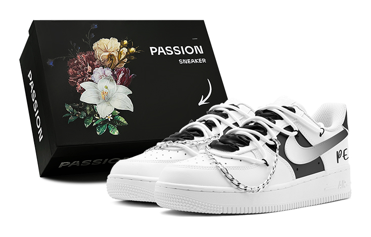 Nike Air Force 1 Low-Top Skateboard Shoes GS Black White