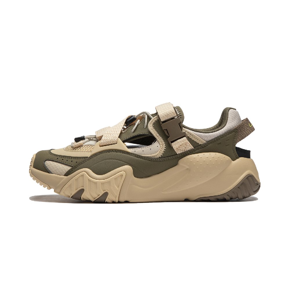 LiNing Sichuan Tour Cushioning Wear-Resistant Low-Top Casual Shoes Men's Green Khaki