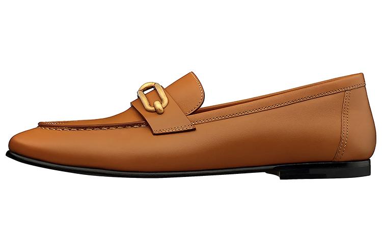 HERMES Colette Loafers Women's Gilded Beige