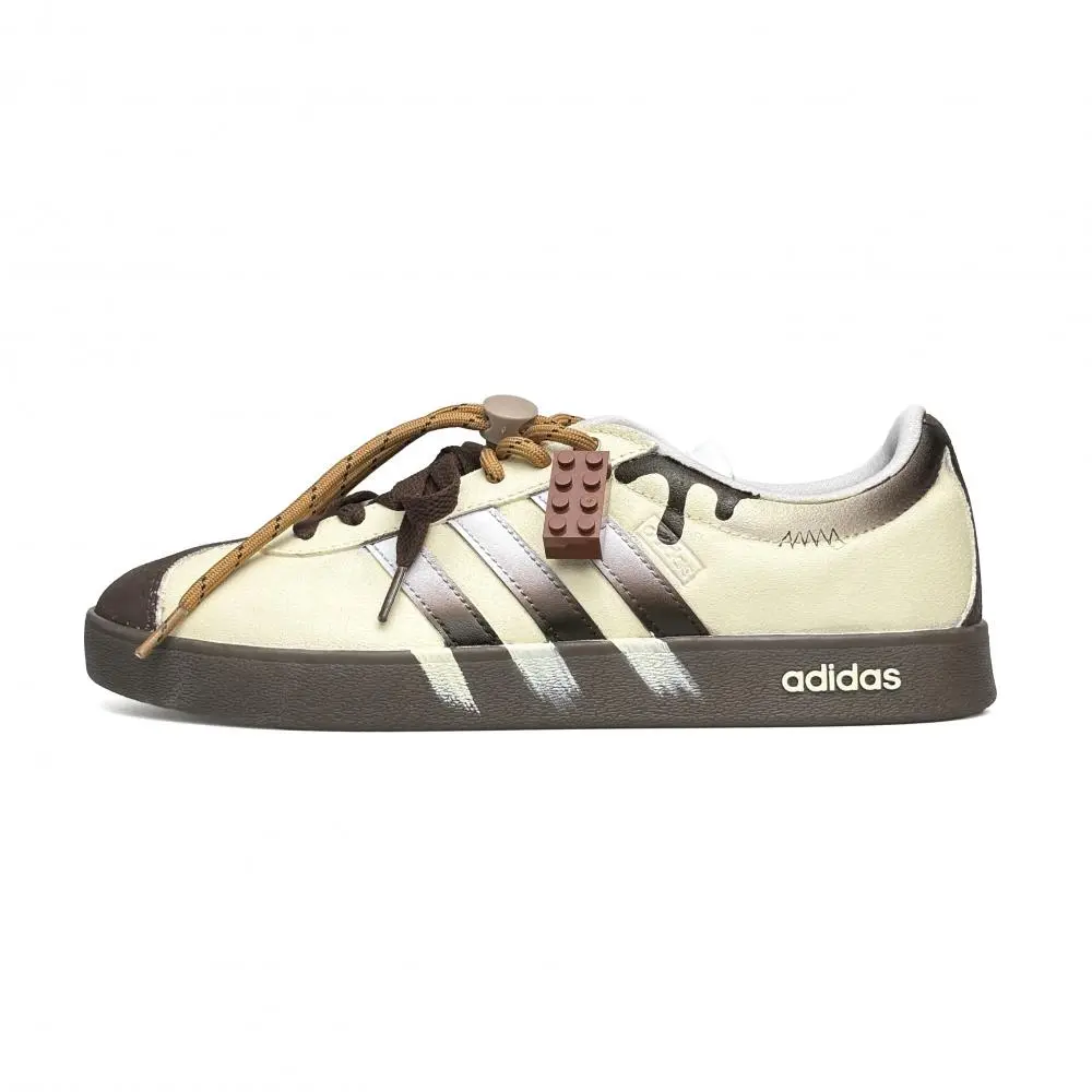 Adidas VL COURT 2.0 WAO Abrasion Resistant Low top Skateboard Shoes Unisex Yellow Brown