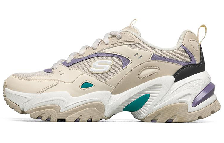 Skechers Stamina V2 Cushioning Breathable Low-Top Chunky Sneakers Women's Natural Purple