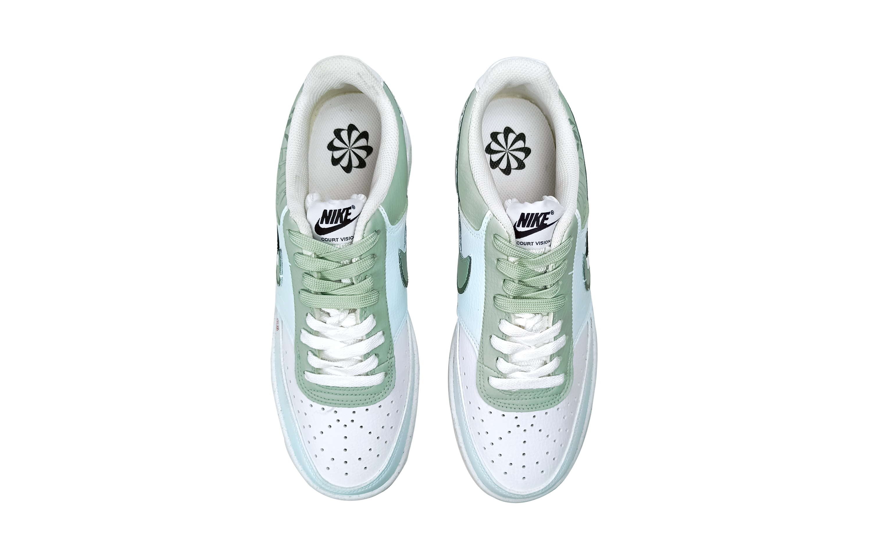 Nike Court Vision 1 Rain-Seeking Anti-Slip Wear-Resistant Low-Top Skateboard Shoes Women's Green White купить в интернет-магазине Yoocart с быстрой доставкой по России.