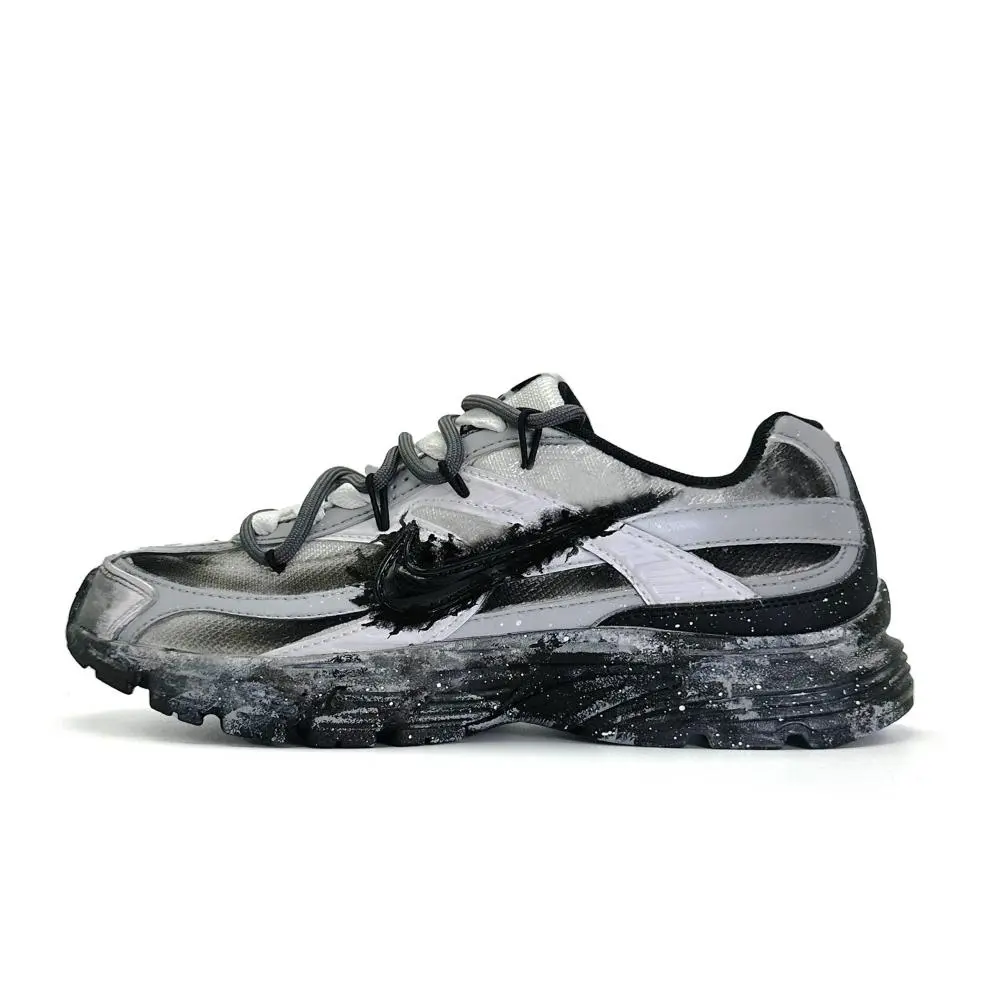 Nike Initiator Cushioning, Breathable, Supportive Low top Casual City Commute Running Shoes Unisex Black White