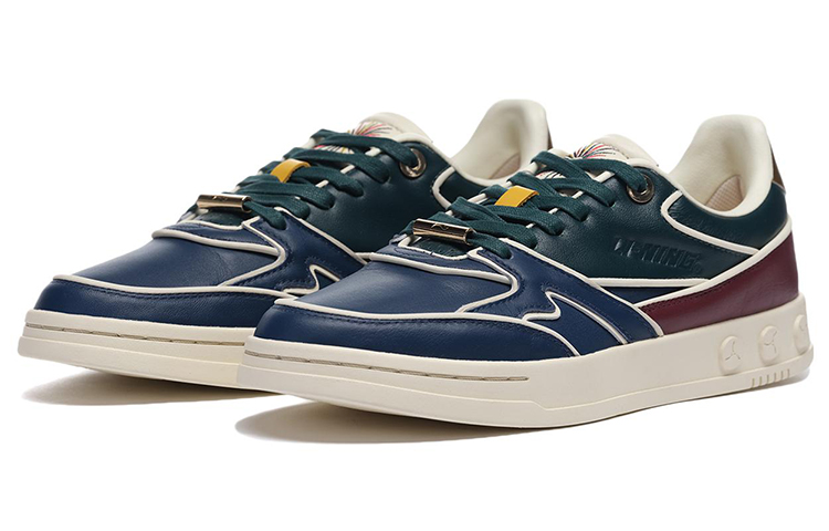 LI-NING 1990 Anti-Slip Wear-Resistant Low-Top Skateboard Shoes Men's Blue Red