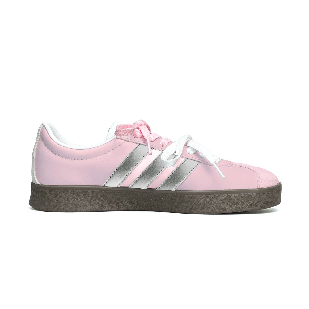 Adidas Neo VL Court 2.0 Anti Slip Wear Resistant Low Top Skateboard Shoes Unisex Pink Silver