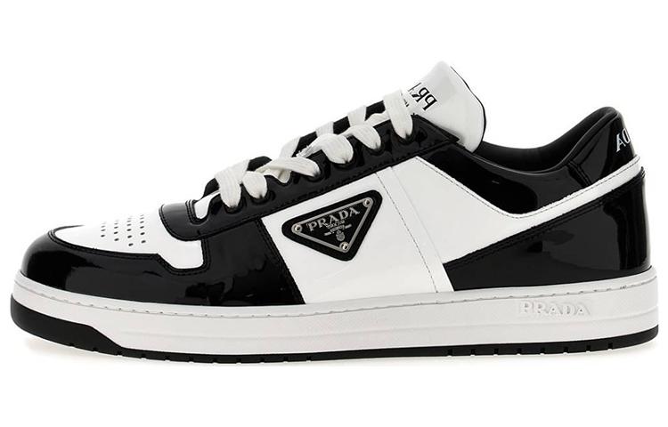 PRADA Downtown Anti Slip Wear Resistant Low Top Skateboard Shoes Men's Black White