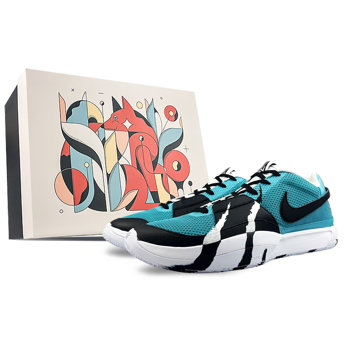 Nike Ja 1 EP Winter Arrives Cushioning Anti-Slip And Wear-Resistant Low-Top Basketball Shoes Men's Black Blue