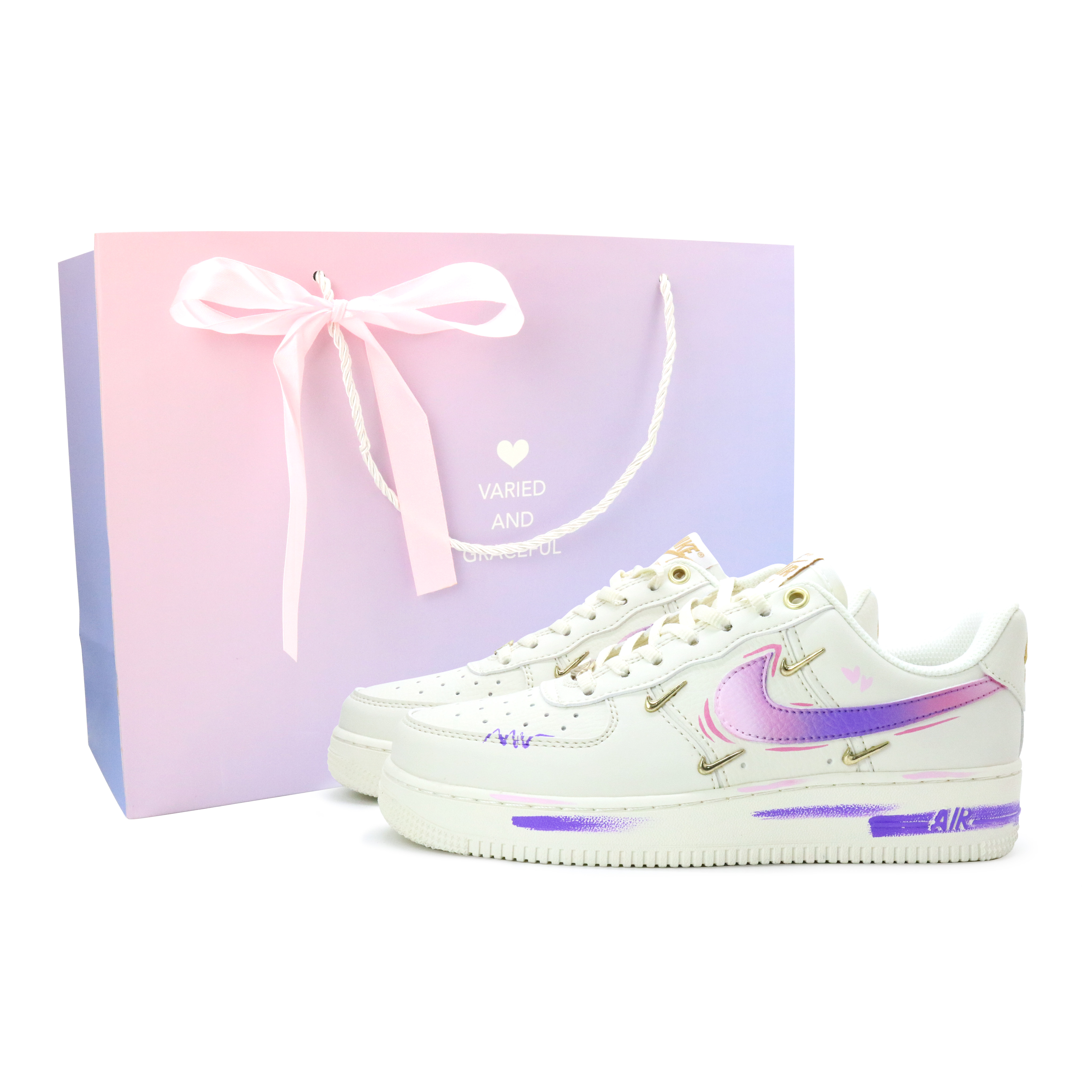 Nike Air Force 1 Skateboard Shoes Women's Low top Purple