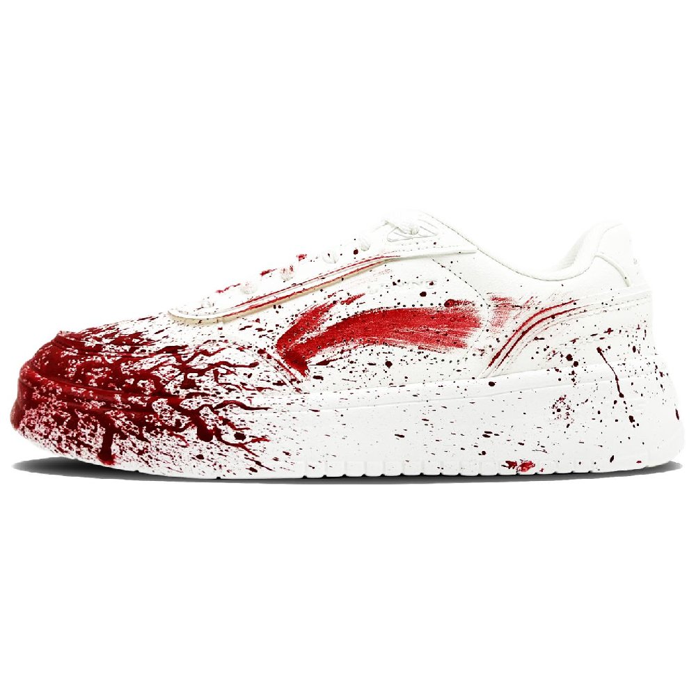 LiNing Su Balance Lightweight Abrasion Resistant Low Top Skateboard Shoes Women's White Red