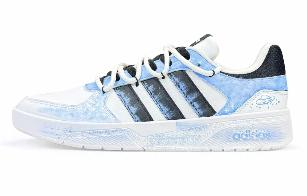 Adidas Neo Courtbeat Abrasion Resistant Low top Skateboard Shoes Men's Blue White