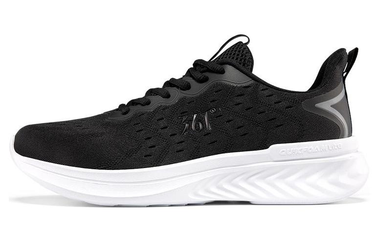 361° Anti-Slip And Wear-Resistant Breathable Low-Top Running Shoes Men's Black White