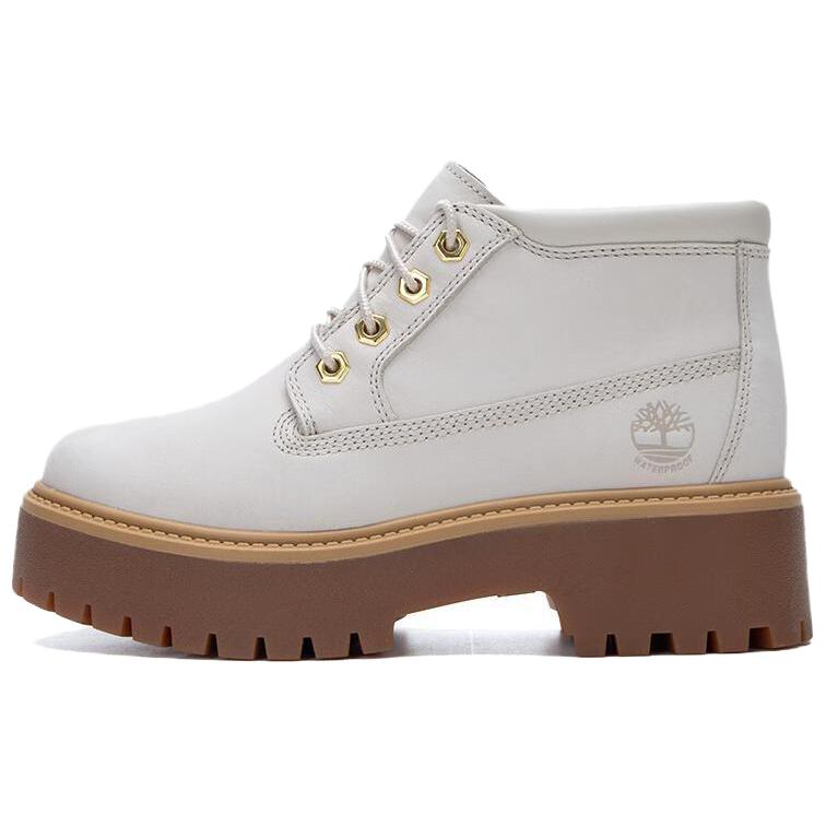 Timberland Stone Street Anti Slip Wear Resistant Mid Top Casual Shoes Women's Beige