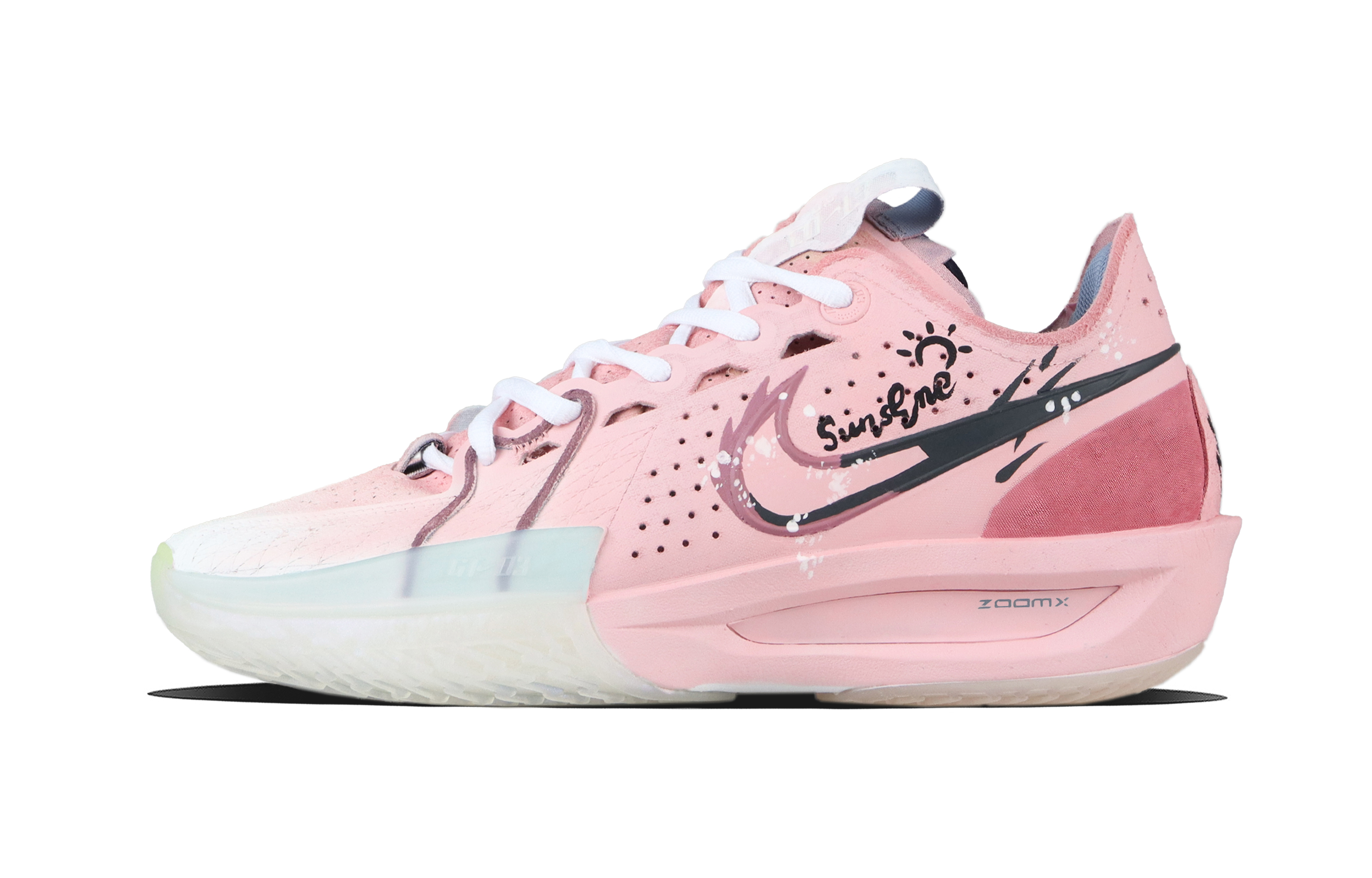 Nike Air Zoom G.T. Cut 3 Sunrise Shock Absorbers Slip Resistant Low top Basketball Shoes Unisex Pink