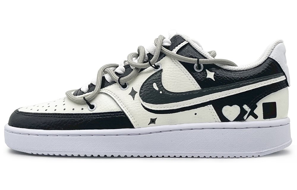 Nike Court Vision 1 Low Stitching Low-Top Skateboard Shoes Women's Black White