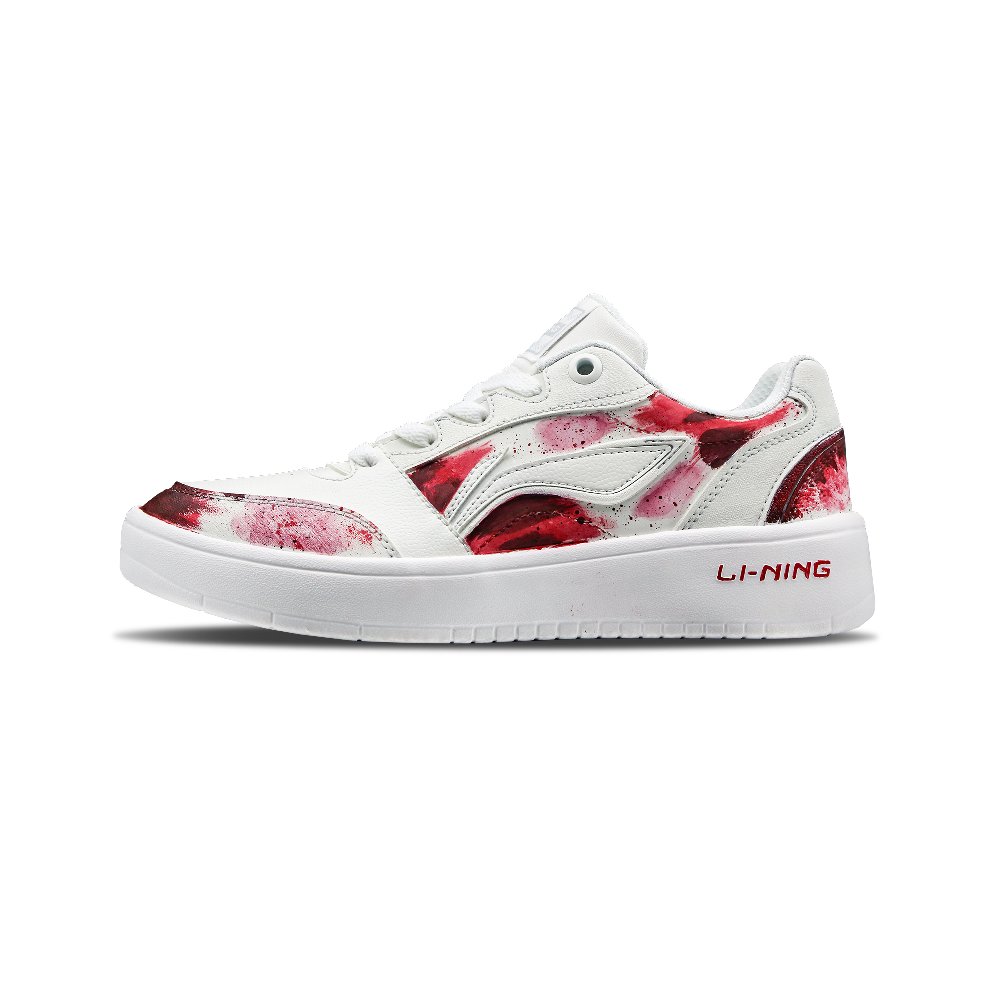 LiNing Yuanbao V3 'ScarletRush' Anti Slip Wear Resistant Low Top Skateboard Shoes Women's Red White
