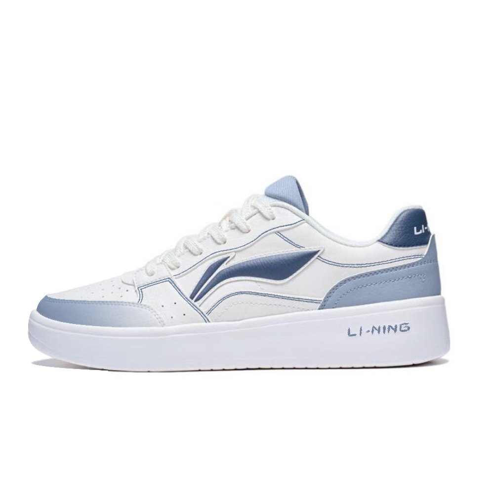LiNing Acer Truncatum Slip Resistant, Abrasion Resistant, Lightweight Low Top Skateboard Shoes Men's White Blue