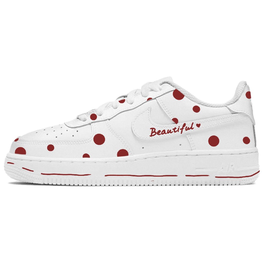 Nike Air Force 1 Cushioning, Wear Resistant Low Top Skateboard Shoes Women's Red