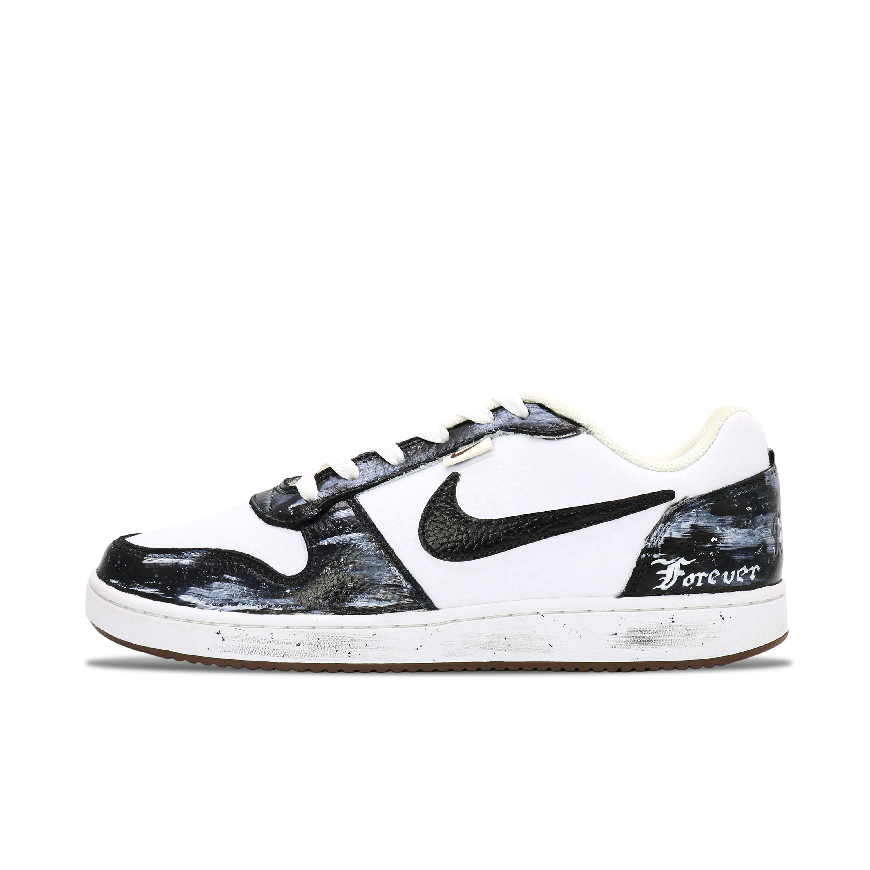 Nike EBERNON Starry Night Ink Trace Abrasion Resistant Low top Skateboard Shoes Men's Black White