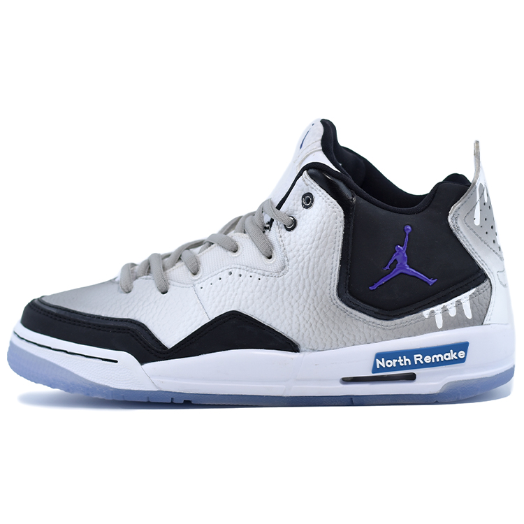 Jordan Courtside 23 Stuffed Oreo Anti Slip Wear Resistant Mid Top Vintage Basketball Shoes Men's Black White