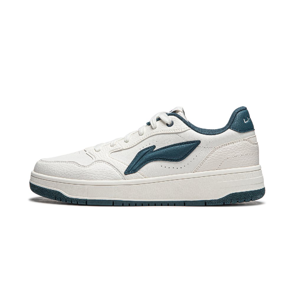 LiNing Tianji Soft Slip Resistant Cushioning Abrasion Resistant Low Top Skateboard Shoes Men's White Blue