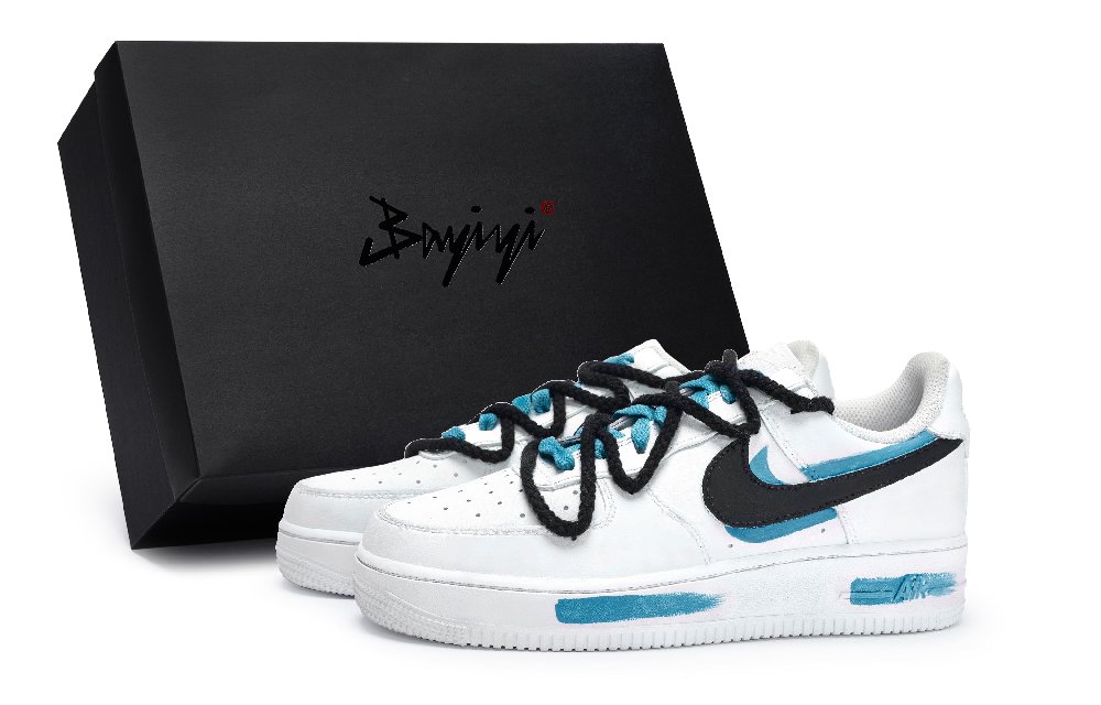 Nike Air Force 1 811 Manufactured Sky Blue Lake Special Shoe Box Low Top Skateboard Shoes Women's White Black Lake Blue