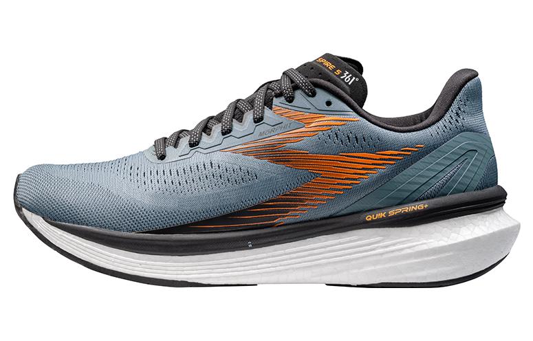 361° Spire 5 Anti Slip Wear Resistant Low Top Running Shoes Men's Gray Orange