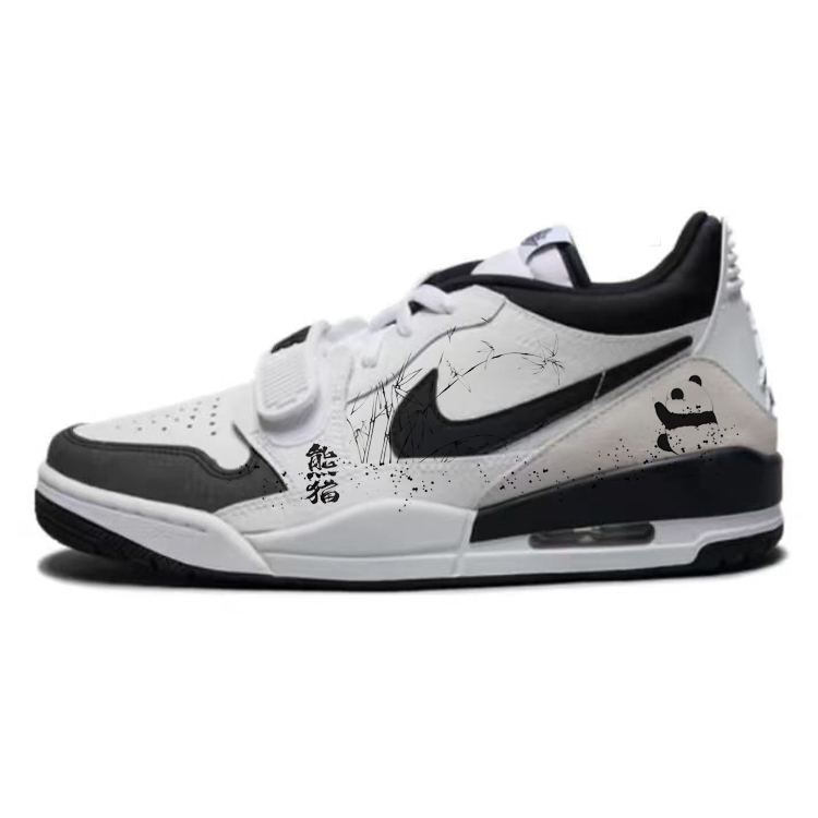 Jordan Legacy 312 Cushioning Anti-Slip And Wear-Resistant Mid-Top Vintage Basketball Shoes Men's Black