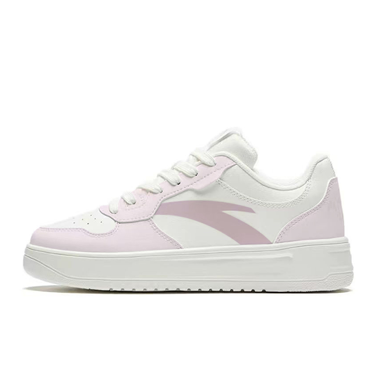 Anta Slip Resistant Water Resistant And Wear Resistant Low Top Skateboard Shoes Unisex Pink