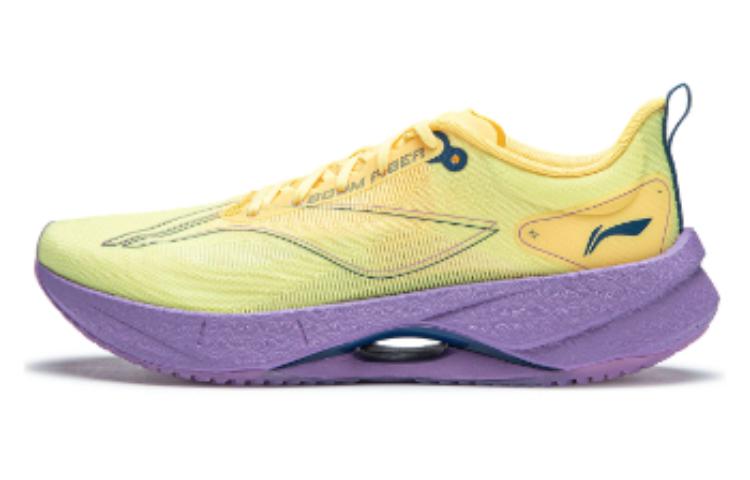 LiNing Super Light 21 Cushioning Anti-Slip Wear-Resistant Breathability Low-Top Running Shoes Women's Yellow Purple