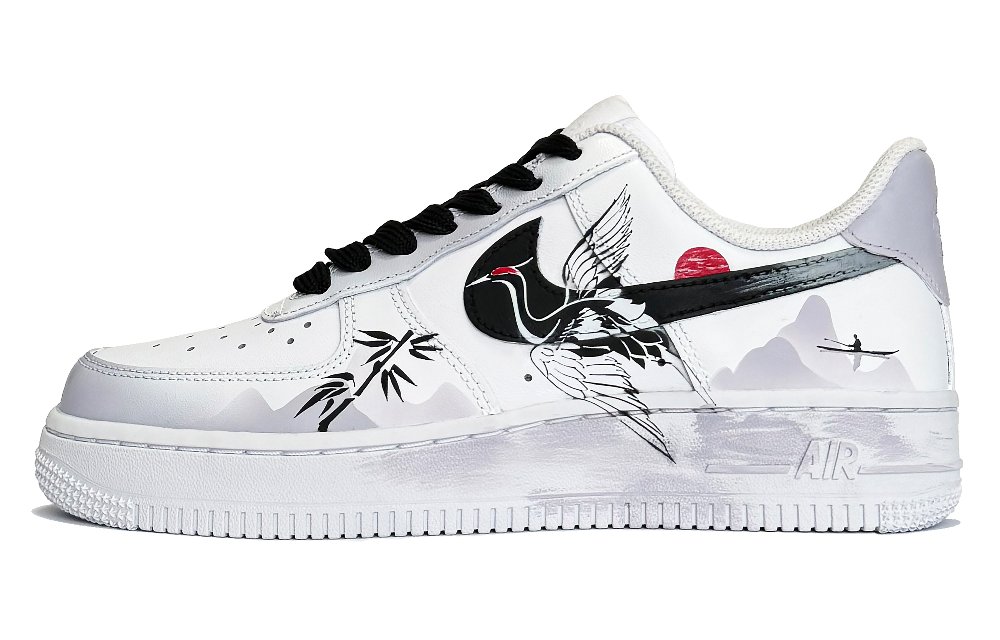 Nike Air Force 1 Ink Rain In The Clouds Lightweight Low-Top Skateboard Shoes Women's Gray White