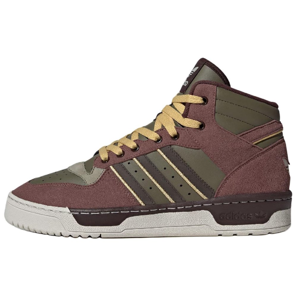 Adidas Originals Rivalry Anti-Slip Wear-Resistant Mid-Top Skateboard Shoes Unisex Brown Green