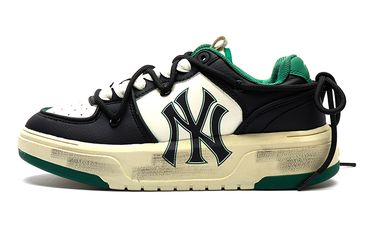 MLB Chunky Liner Anti-Slip Wear-Resistant Low-Top Skateboard Shoes Unisex Black Green