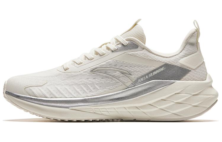 Anta Cushioning Anti Slip Wear Resistant Breathable Lightweight Rebound Low Top Running Shoes Men's White Gray