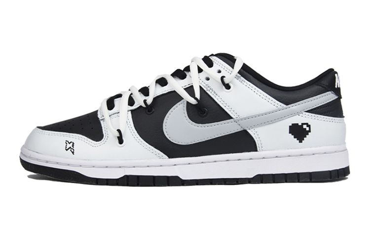 Nike Dunk Anti-Slip Wear-Resistant Low-Top Skateboard Shoes GS Black White Gray