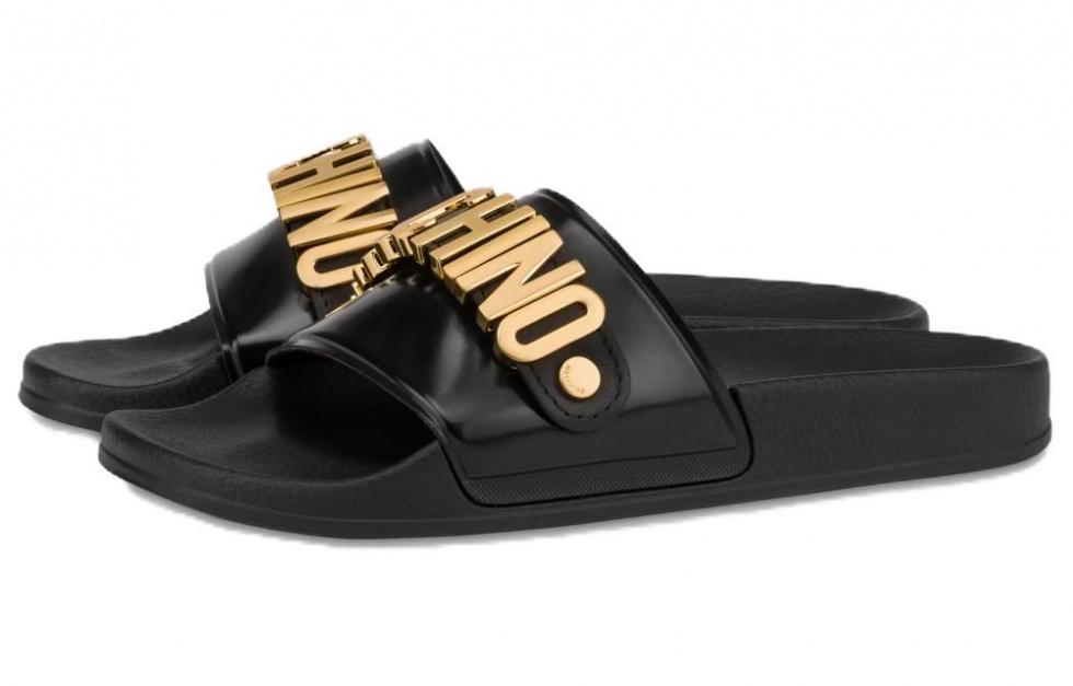 MOSCHINO Lettering Logo Slides купить в интернет-магазине Yoocart с быстрой доставкой по России.