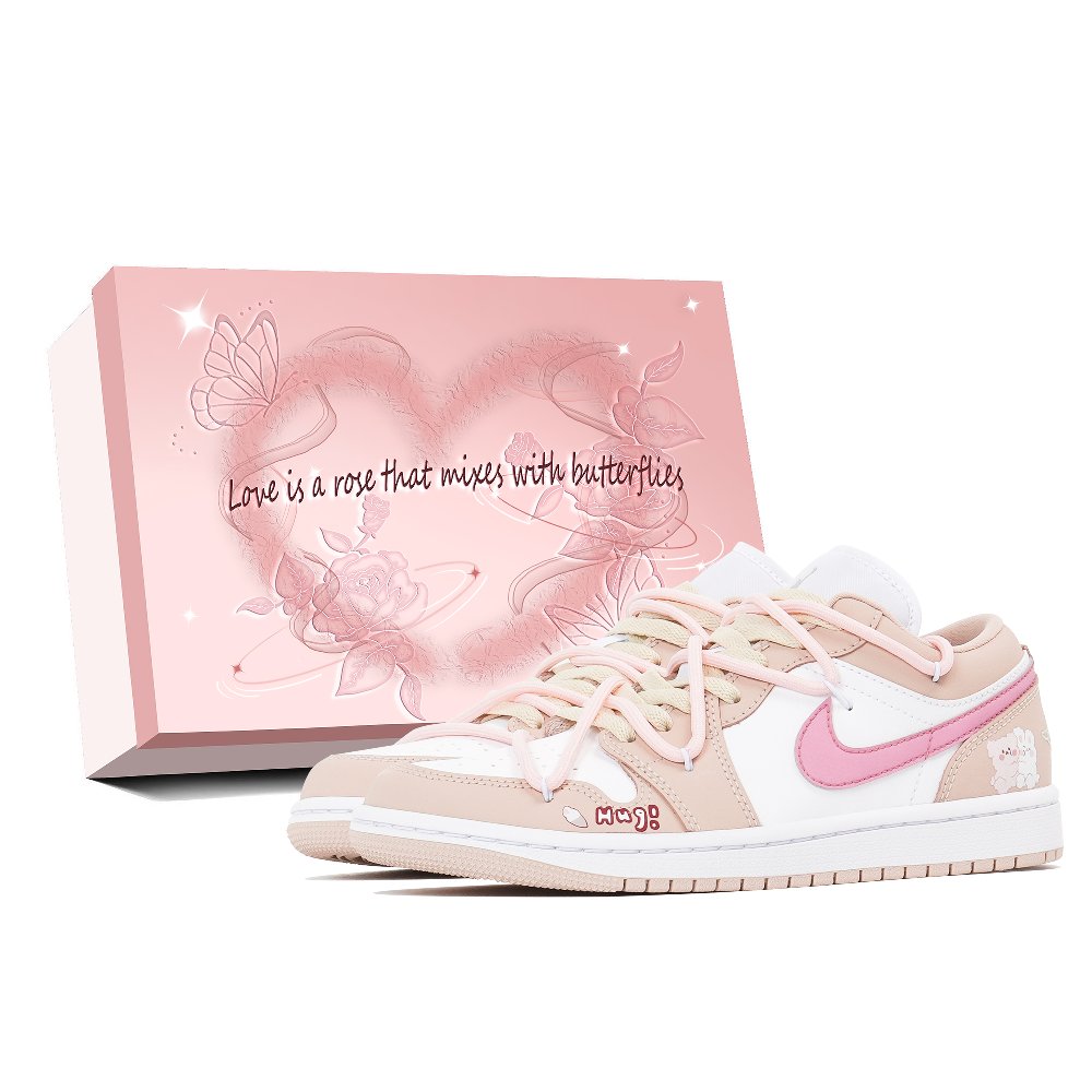 Jordan Air Jordan 1 Vintage Basketball Shoes Unisex Low Top Pink