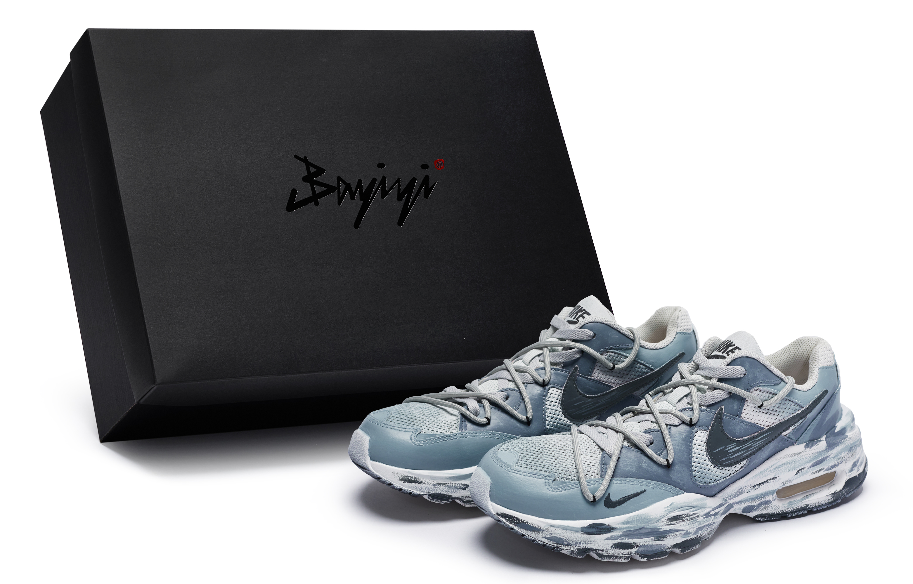 Nike Air Max Fusion Breathable Low-Top Running Shoes Men's Blue White