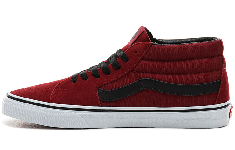 Vans SK8 Mid Mid Top Retro Skate Shoes Unisex Black Red