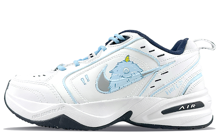 Nike Air Monarch 4 Wear-Resistant Height Increasing Low-Top Chunky Sneakers Unisex Blue White