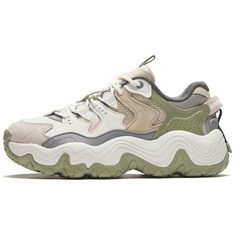 Anta Anti Slip Wear Resistant Low Top Casual Shoes Women's White Green