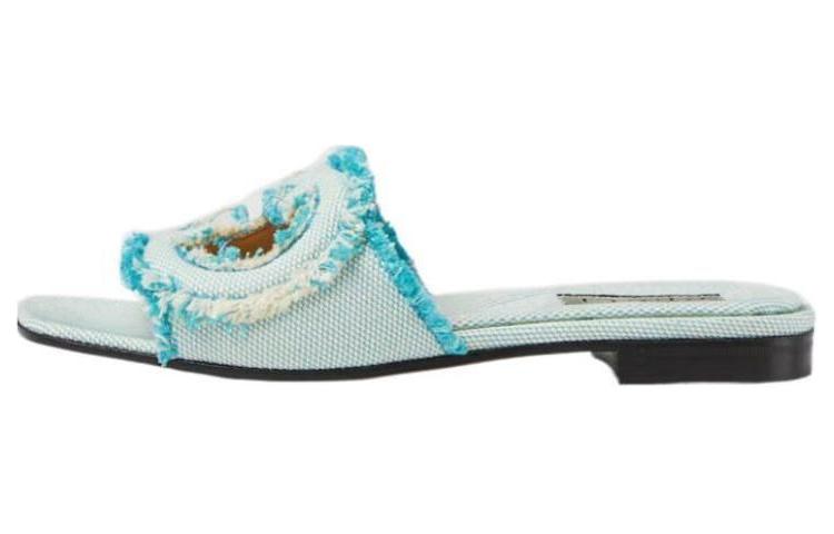GUCCI Interlocking Slide Slippers Women's Light Blue