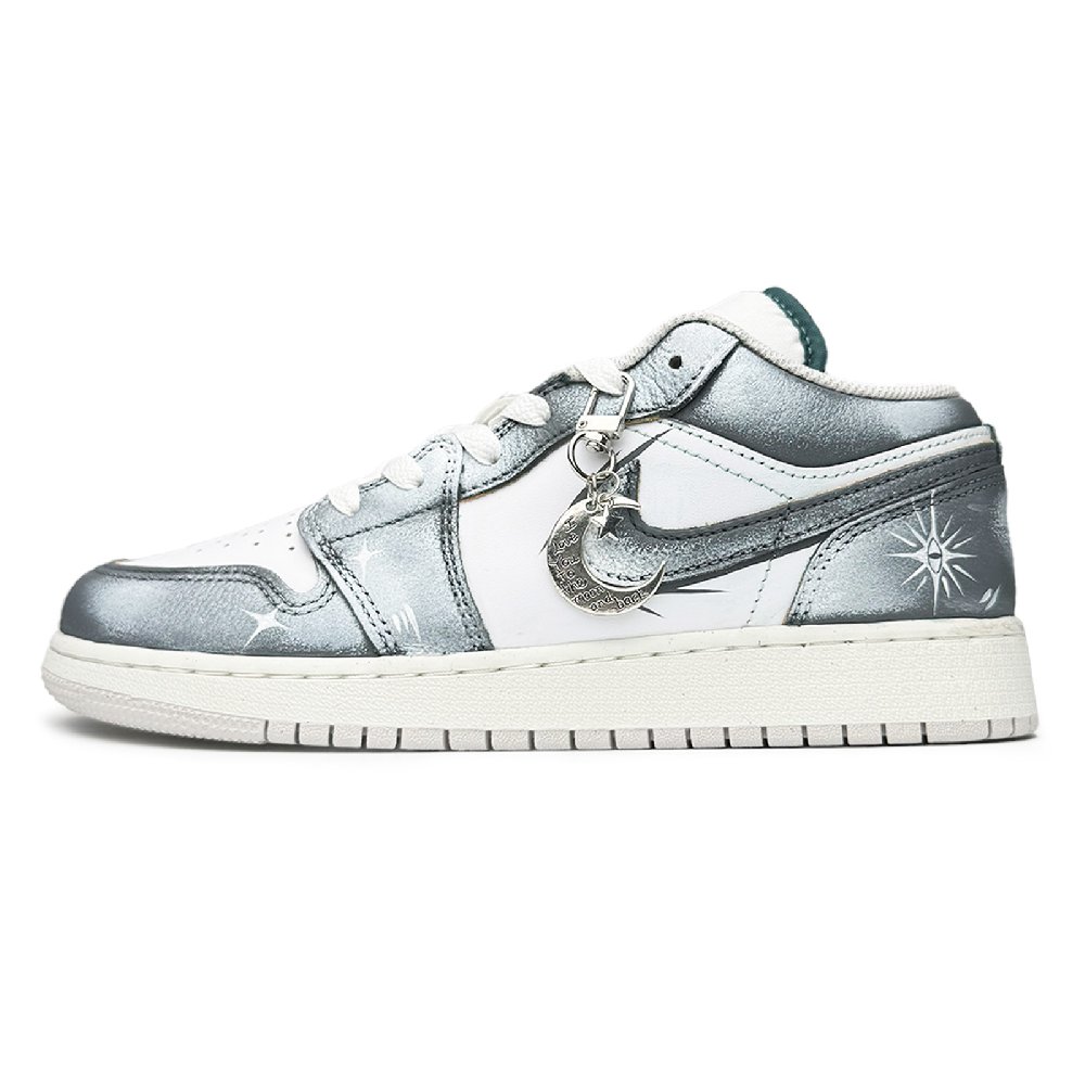 Jordan Air Jordan 1 Vintage Basketball Shoes Unisex Low top White/Gray/Silver