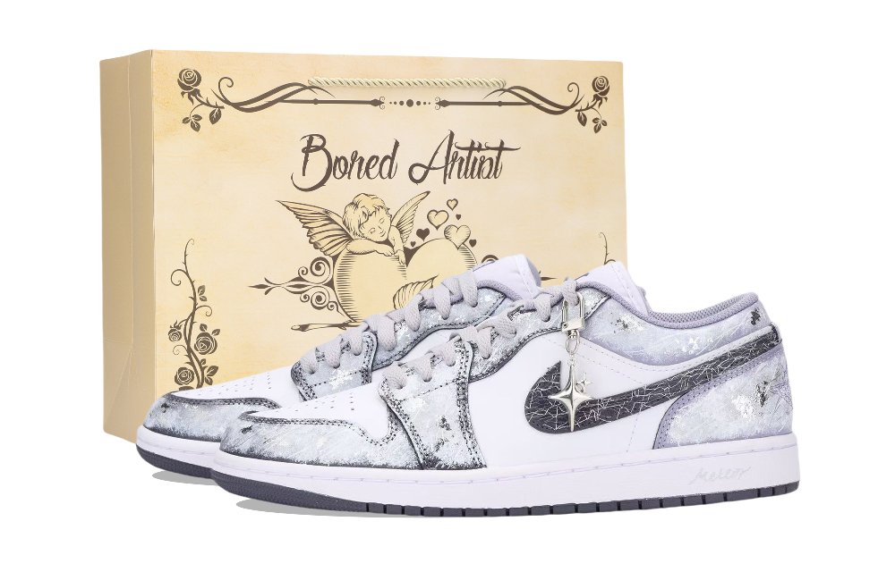 Jordan Air Jordan 1 Hermes Low Top Vintage Basketball Shoes Men's Silver
