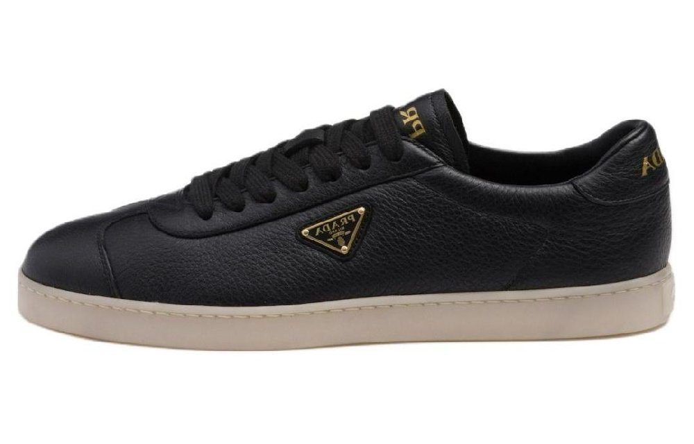 PRADA Triangle-logo Leather Sneakers