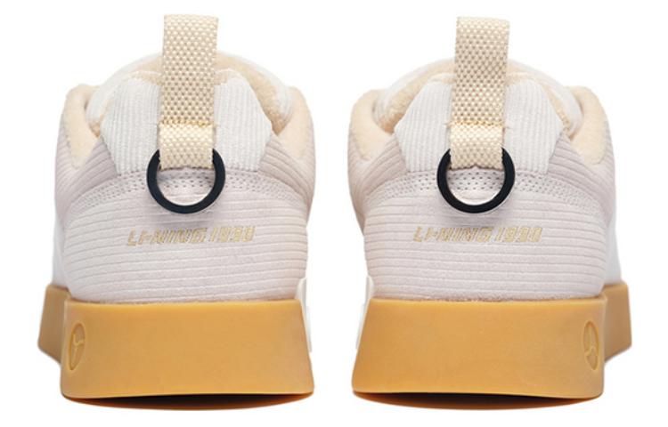 LI-NING 1990 Wind Chimes Anti-Slip Wear-Resistant Low-Top Skateboard Shoes Men's Ecru