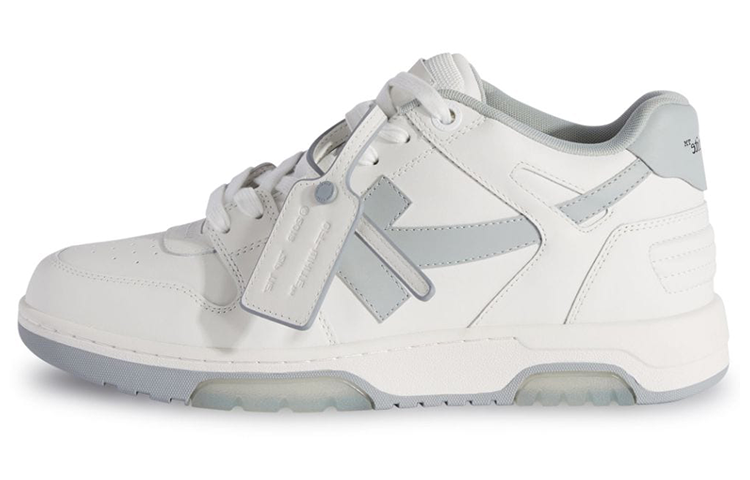 OFF WHITE Out Of Office Leather Sneakers 'Grey White'