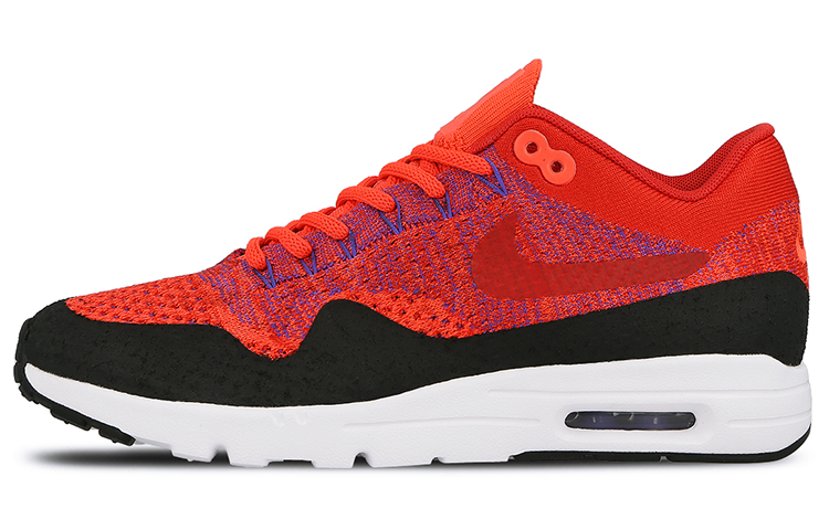 Nike Air Max 1 Cushioned Anti-Slip Wear-Resistant Breathable Lightweight Low-Top Running Shoes Women's Red Black