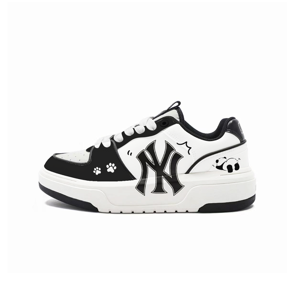 MLB Chunky Liner Cushioning, Wear Resistant Low Top Skateboard Shoes Unisex White