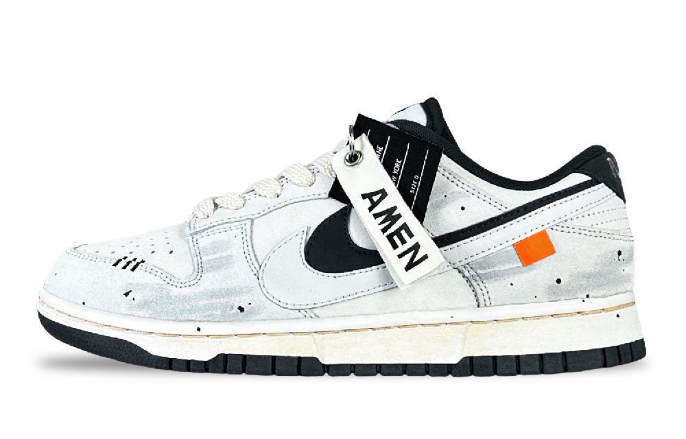 Nike Dunk Anti Slip Wear Resistant Low Top Skateboard Shoes Unisex Black White